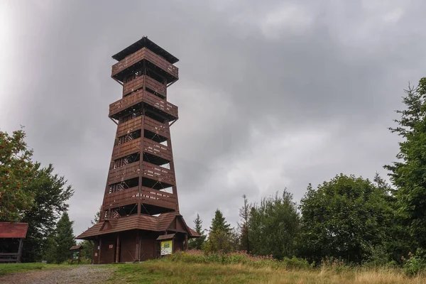 Torre Vigia Madeira Velky Javornik Beskid Mountains — Fotografia de Stock