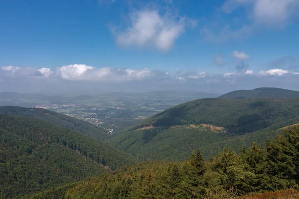 Mountain Village View Lookout Place Trojanovice Beskid Mountains — Stock Photo, Image
