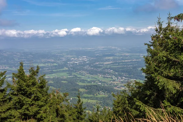 Towns Ostravice Frydlant View Nature Reserve Spruce Beskid Mountains Summer — Stock Photo, Image