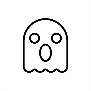 Açık ağızlı hayaletin mükemmel siyah ince çizgi simgesi. Düzenlenebilir vuruş vektörü 64x64 piksel. % 5000 ön izleme ölçeklendir. Cadılar Bayramı tabelasında şirin bir maneviyat. Korku ruhu sembolü. Çizgi doğrusal resim grafiği