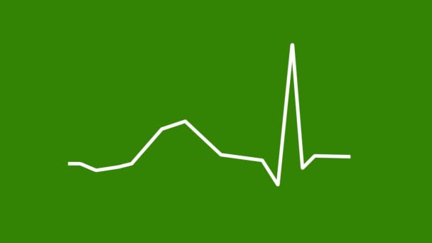 アニメーションは 心臓グラフを持つアスリートの白いシルエットを表示し 脈拍と心臓の健康を示しています これは スポーツ および身体活動中に重要な兆候を監視する間のリンクを示しています — ストック動画