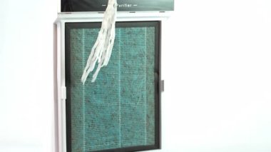 Filtre ve Kağıt Şeritleri ile İşlevsel Tasarım Gösterme Gücü ve Verimliliği ile Modern Hava Arındırıcı, Parçacıkları Etkili Yakalama ve Optimal Hava Temizleme İçin İç Filtresi Açığa Çıkarma