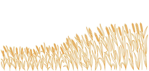 Editable Outline Stroke Thickness Vector Line Leaves Ears Wheat Wrapper — 图库矢量图片