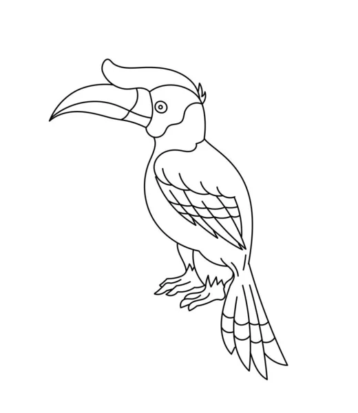 Pájaro Trazo Contorno Editable Ilustración Línea Vectorial Caminos Abiertos — Vector de stock