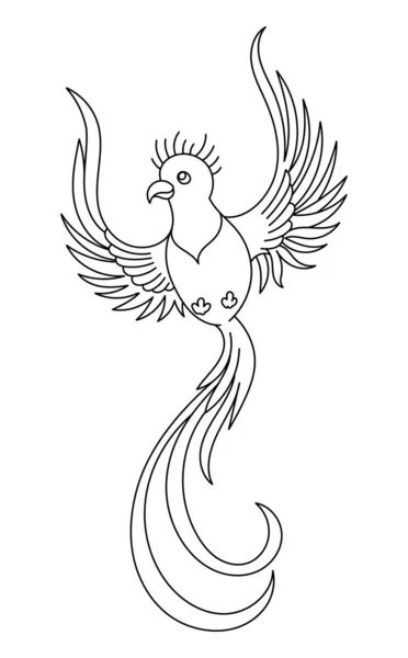 Oiseau Quetzal Course Contour Modifiable Illustration Ligne Vectorielle Voies Ouvertes — Image vectorielle