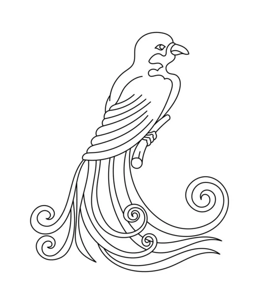 Птах Змінити Контурний Хід Векторна Лінія Ілюстрація Відкриті Шляхи — стоковий вектор