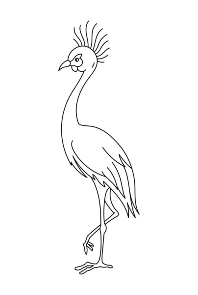 Vogel Bewerkbare Contourslag Vector Lijn Illustratie Open Paden — Stockvector