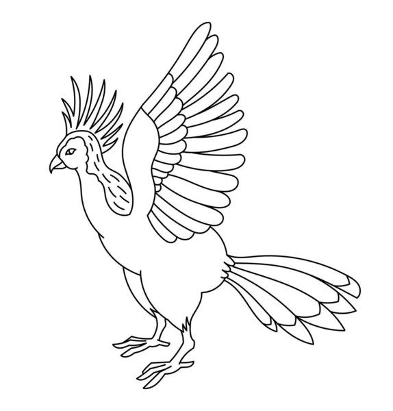 ホアツィン熱帯鳥 編集可能なアウトラインストローク ベクトル線イラスト 開いているパス — ストックベクタ