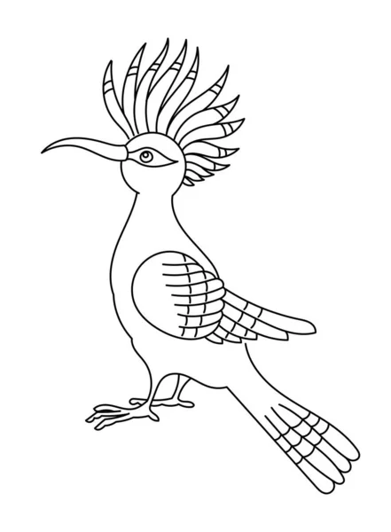 Hoopoe Bird Editable Outline Stroke Vector Line Illustration Open Paths — Stock Vector