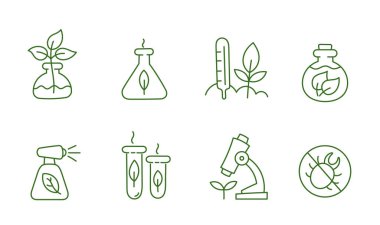 Tohum yetiştiriyorlar. İkonlar. Bitki filizleniyor. Tarım ve tarım. Vektör düzenlenebilir ana hat vuruşu.