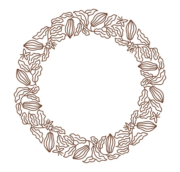 Растение Бобы Листья Редактируемый Контур Векторная Линейная Иллюстрация — стоковый вектор