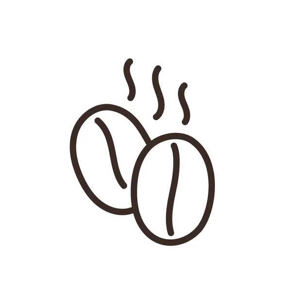 Icono Granos Café Elemento Diseño Trazo Contorno Editable Ilustración Línea — Vector de stock