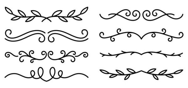 Ornaments Calligraphic Design Elements Editable Outline Stroke Vector Line — Stock Vector