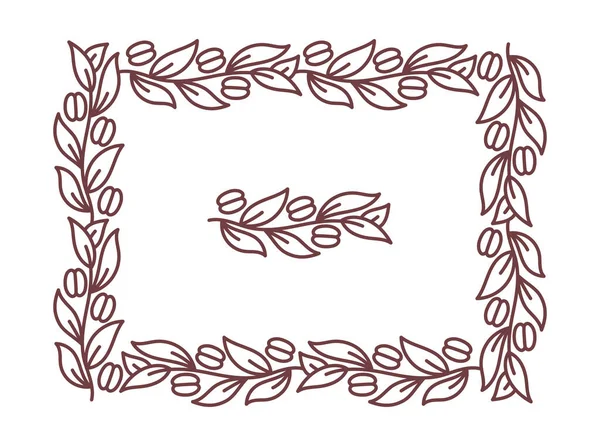コーヒー用の包装紙 コーヒー植物のパターン 編集可能なアウトラインストローク ベクトル線図 ストックイラスト