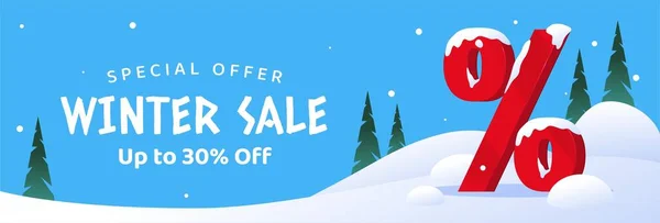 stock vector horizontal banner template winter sale vector flat design