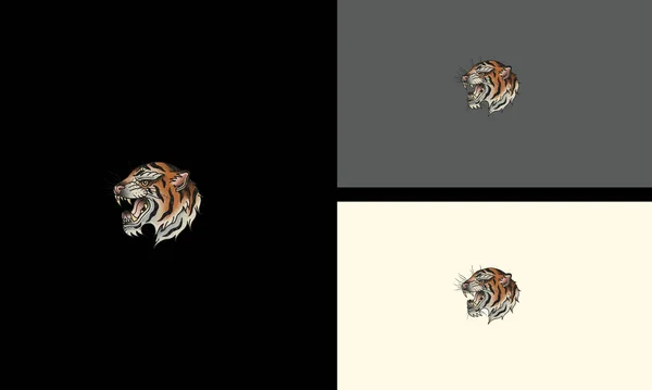 Cabeza Tigre Vector Logo Concepto Ilustración Diseño — Archivo Imágenes Vectoriales