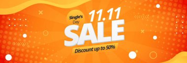 happy 11 single day horizontal banner template vector design clipart