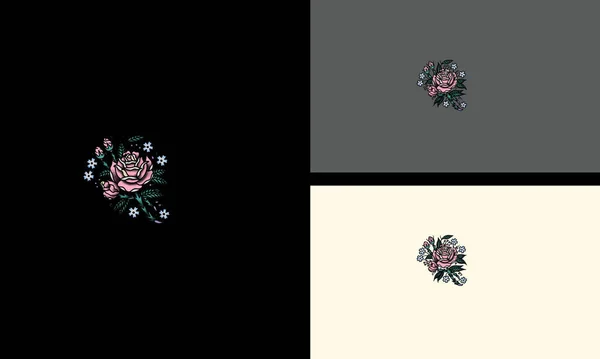 Rote Rose Blumen Vektor Illustration Logo Konzept — Stockvektor