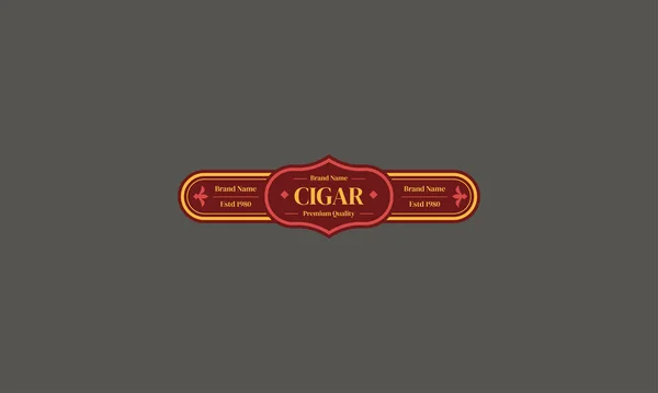 stock vector flat design of cigar label template vector illustration