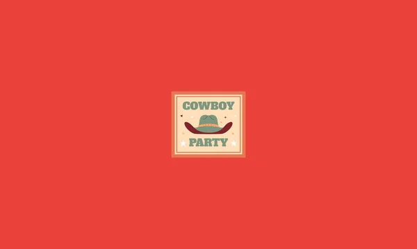 Cowboy Party Vektor Illusztráció Lapos Design — Stock Vector