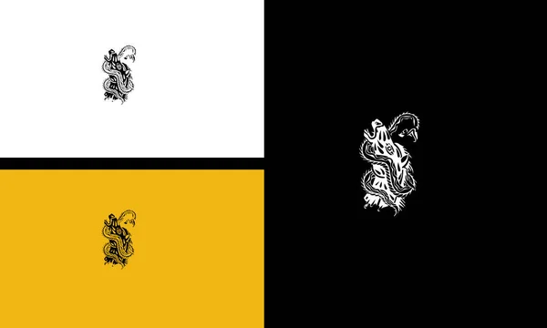 Tête Cheval Avec Roi Cobra Vecteur Contour Design — Image vectorielle
