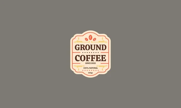 Etikett Der Gemahlenen Kaffeemaschine Vektor Illustration Design — Stockvektor