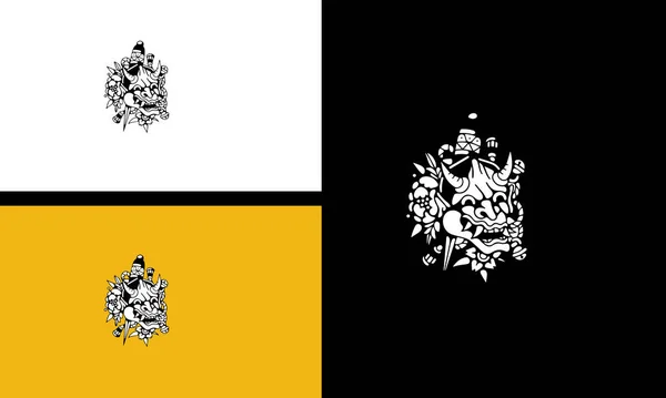 Vector Logotipo Moderno Minimalista Blanco Negro Amarillo Para Una Empresa — Archivo Imágenes Vectoriales