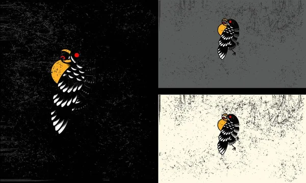 乌鸦矢量插图吉祥物模板平面设计 — 图库矢量图片