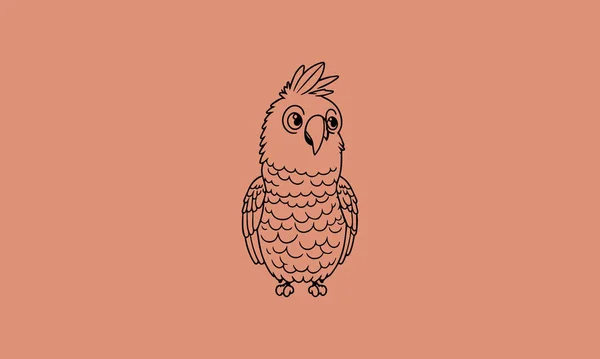 Щасливий Милий Папуга Гаваї Розмальовки Книги Дизайн — стоковий вектор