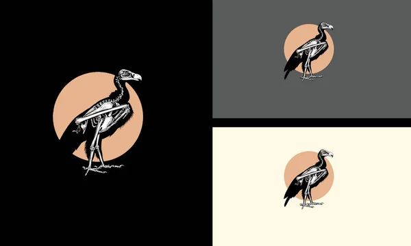 Векторная Иллюстрация Черепа Чёрной Птицы — стоковый вектор