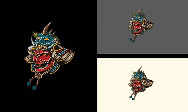 Head Red Devil Vector Illustration Mascot Design — Stock Vector