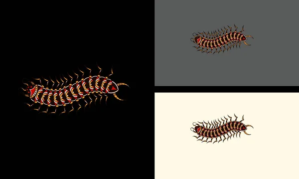 Conception Mascotte Vectorielle Illustration Centipede — Image vectorielle