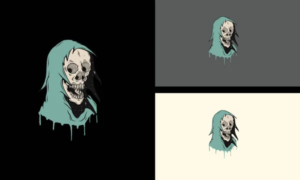 Tête Zombie Vecteur Illustration Mascotte Design — Image vectorielle