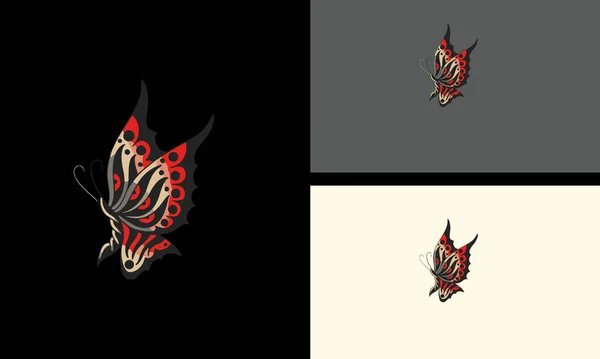 Mascotte Papillon Vecteur Rouge Design — Image vectorielle