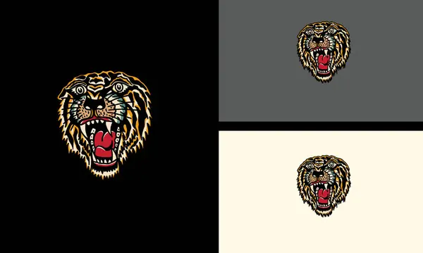 Tête Tigre Vecteur Illustration Mascotte Design — Image vectorielle