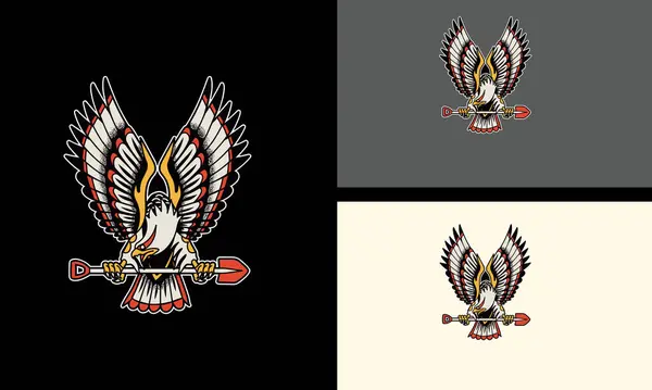 Vuelo Águila Vector Ilustración Mascota Diseño — Archivo Imágenes Vectoriales