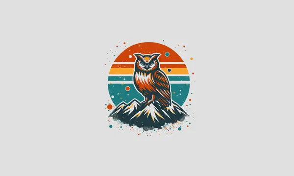 stock vector owl and mountain vector illustration artwork design