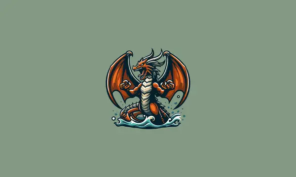 Dragon Wings Angry Vector Mascot Design Royalty Free Stock Vectors
