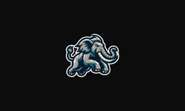mammoth vector illustration flat design logo clipart