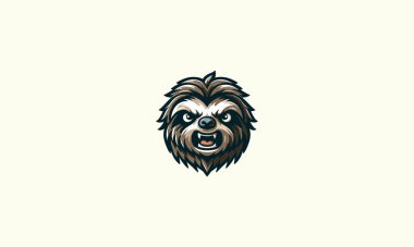 face sloth angry vector illustration mascot design clipart