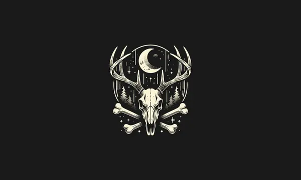 Head Deer Bone Vector Illustration Artwork Design Stock Illustration