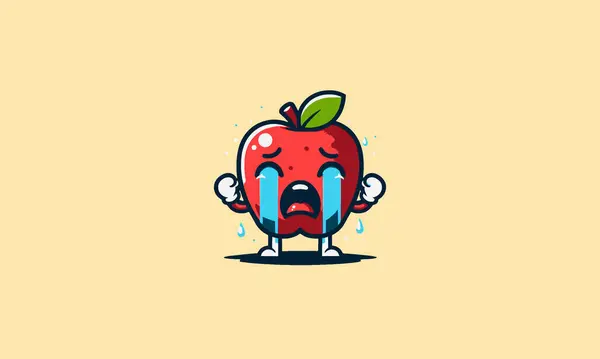 stock vector character apple cry vector illustration flat design