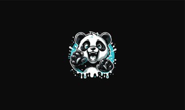 panda angry vector illustration artwork design clipart
