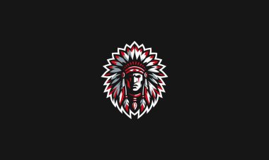 Baş Apache logo vektör illüstrasyon logosu tasarımı