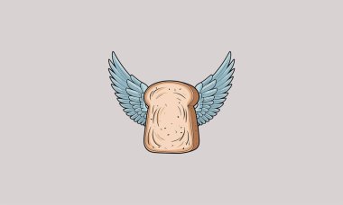 bread with wings vector illustration flat design logo clipart