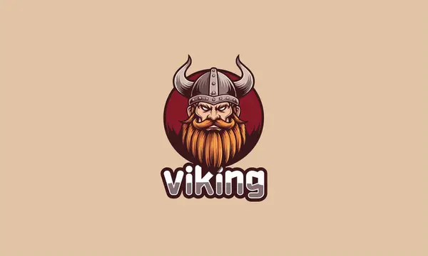 stock vector A fierce Viking with a horned helmet and red beard.