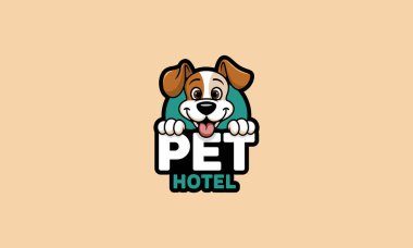 Bir otel logosu için dost canlısı köpek maskotu..