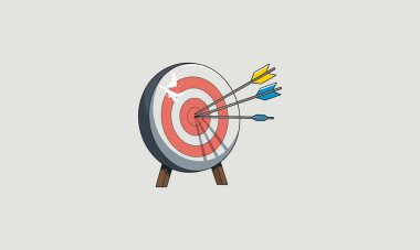 Target with arrows representing precision and accuracy. clipart