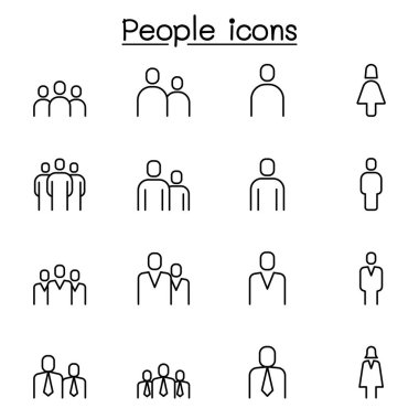 İnce çizgi biçiminde insanlar simgesi