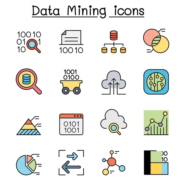 Data Mining Technology Data Transfer Datový Sklad Big Data Color — Stockový vektor